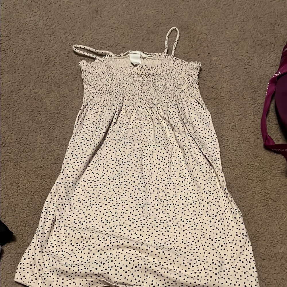 H&M Black and White Sleeveless Spaghetti Strap Sundress